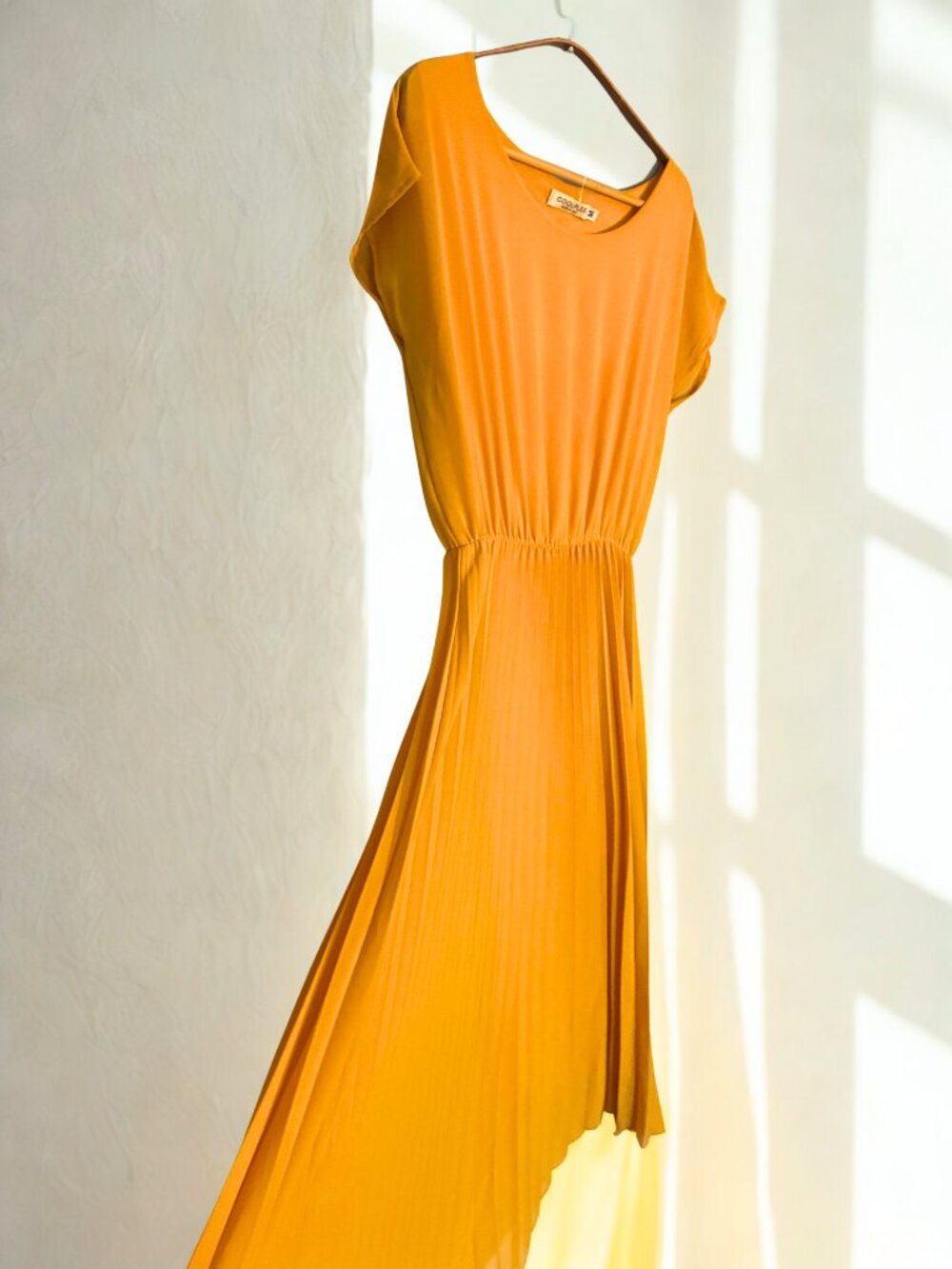 Coolples Yellow Chiffon Dress Sz M